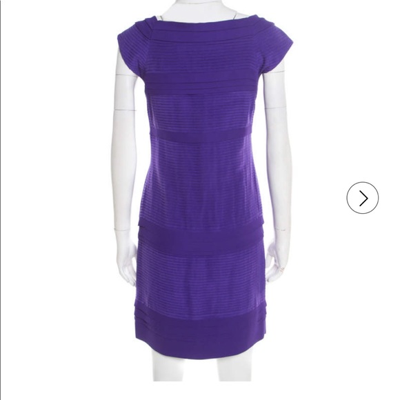 Diane Von Furstenberg Purple Pleated Silk Square Neck Merle Dress size 0 - Picture 2 of 16